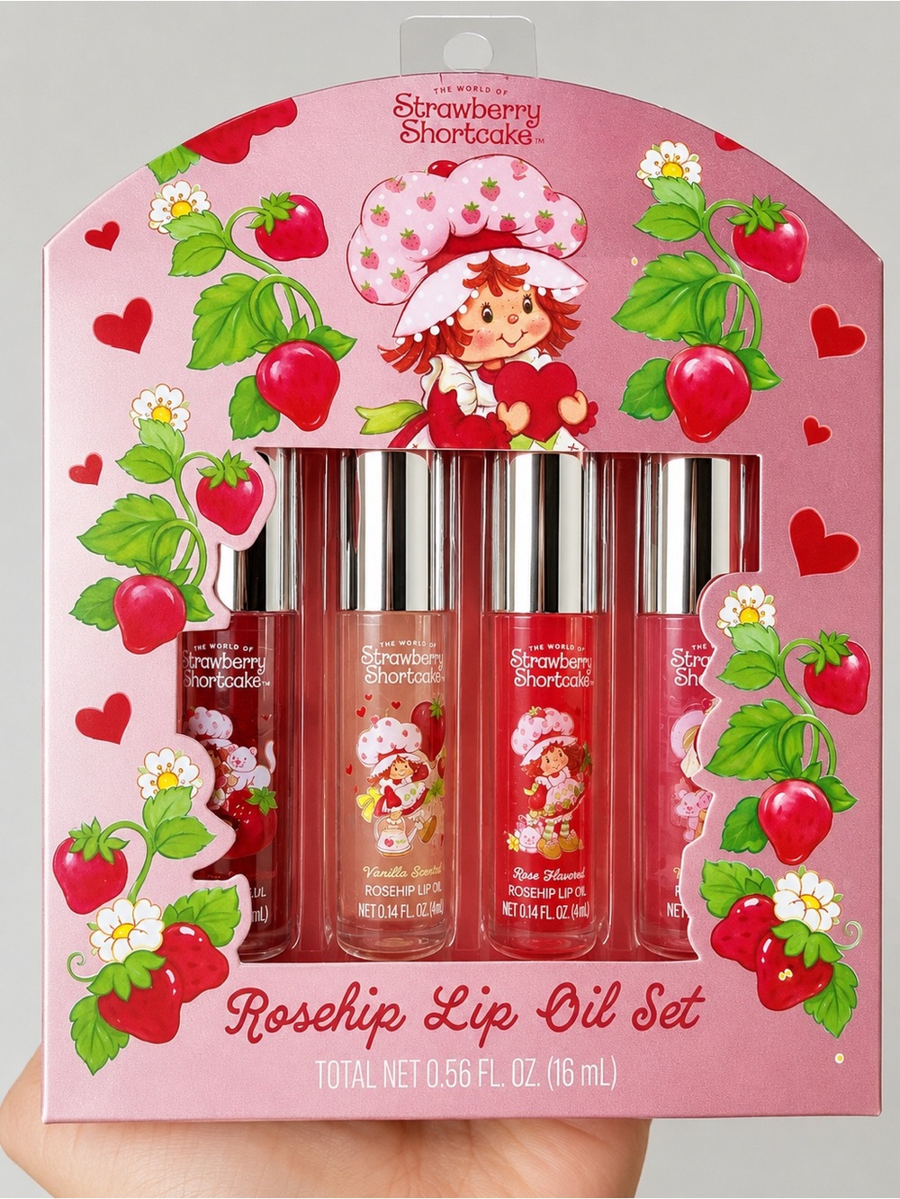 Nwt strawberry shortcake rosehip lip oil set 4 pack